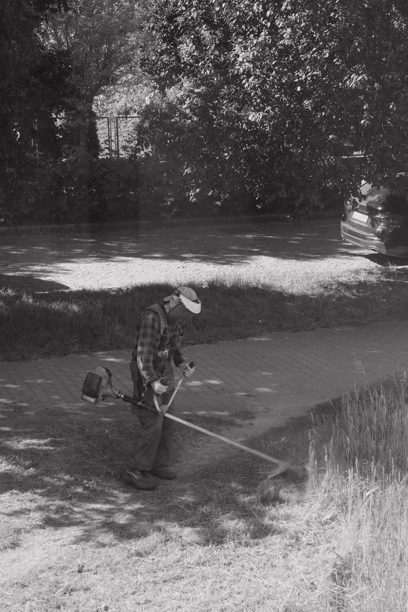 Detailed trimming along a paved edge